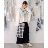 レース×チェック柄 異素材切替パンツ | ScoLar | 詳細画像2 