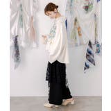 レース×チェック柄 異素材切替パンツ | ScoLar | 詳細画像4 