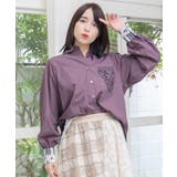 パープル | 鍵盤柄切替シャツ | ScoLar