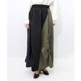 花刺繍バイカラー切替 ドロストスカート | ScoLar | 詳細画像7 