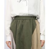 花刺繍バイカラー切替 ドロストスカート | ScoLar | 詳細画像14 