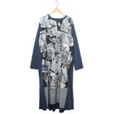 ネイビー | お買い物大好き女子のコラージュ柄ワンピース | ScoLar