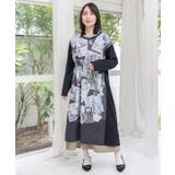 ブラック | お買い物大好き女子のコラージュ柄ワンピース | ScoLar