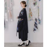 ネコと花の天の川柄 ドロストワンピース | ScoLar | 詳細画像2 