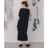 ネコと花の天の川柄 ドロストワンピース | ScoLar | 詳細画像3 