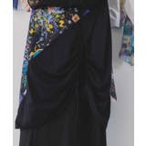 ネコと花の天の川柄 ドロストワンピース | ScoLar | 詳細画像4 