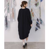 不思議な街柄タック入りワンピース | ScoLar | 詳細画像4 