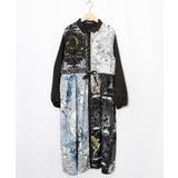 ブラック | 星×タロットコラージュ柄シャツワンピ | ScoLar