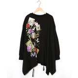 額縁×花×蝶柄 ニットソー×裏毛切替プルオーバー | ScoLar | 詳細画像9 