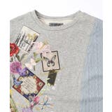 額縁×花×蝶柄 ニットソー×裏毛切替プルオーバー | ScoLar | 詳細画像12 