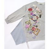 額縁×花×蝶柄 ニットソー×裏毛切替プルオーバー | ScoLar | 詳細画像13 