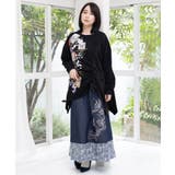 額縁×花×蝶柄 ニットソー×裏毛切替プルオーバー | ScoLar | 詳細画像1 