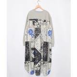 パッチワーク風柄 異素材切替ワンピース | ScoLar | 詳細画像7 