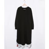 ブラック | パッチワーク風柄 異素材切替ワンピース | ScoLar