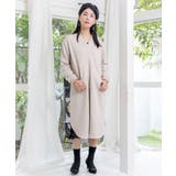 パッチワーク風柄 異素材切替ワンピース | ScoLar | 詳細画像1 