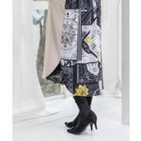 パッチワーク風柄 異素材切替ワンピース | ScoLar | 詳細画像5 