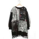 ブラック | 星×タロットコラージュ柄 ドットチュールプルオーバー | ScoLar