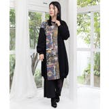 異素材ミックス裏毛アシメワンピース | ScoLar | 詳細画像1 