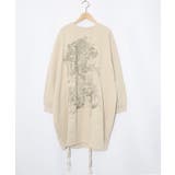 ベージュ | ツリーハウス柄裏毛×裾ドロストワンピース | ScoLar