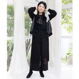 裏毛×起毛レース×チェックの異素材切替カーデ | ScoLar | 詳細画像1 