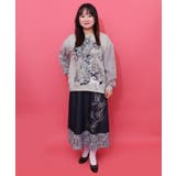 フリンジシフォン切替裏毛プルオーバー | ScoLar | 詳細画像1 