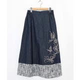ラメツイード切替 花蝶刺繍デニムスカート | ScoLar | 詳細画像9