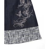 ラメツイード切替 花蝶刺繍デニムスカート | ScoLar | 詳細画像14