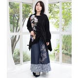 ラメツイード切替 花蝶刺繍デニムスカート | ScoLar | 詳細画像1