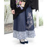 ラメツイード切替 花蝶刺繍デニムスカート | ScoLar | 詳細画像2