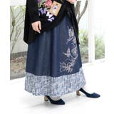 ラメツイード切替 花蝶刺繍デニムスカート | ScoLar | 詳細画像5