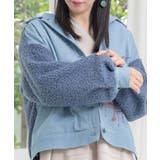 花蝶刺繍デニム×プードルボア 切替ジャケット | ScoLar | 詳細画像6 