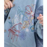 花蝶刺繍デニム×プードルボア 切替ジャケット | ScoLar | 詳細画像7 