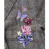 花蝶刺繍のオーバーサイズ チェック柄ジャケット | ScoLar | 詳細画像9