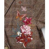 花蝶刺繍のオーバーサイズ チェック柄ジャケット | ScoLar | 詳細画像10