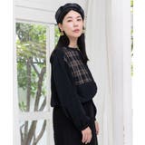 チェック柄×フリンジ花刺繍ノーカラーシャツ | ScoLar | 詳細画像6 