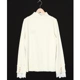 オフホワイト | 起毛テレコ×レース袖 ニットロンT | ScoLar