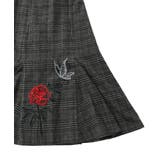 バラ×蝶刺繍起毛 チェックマーメイドスカート | ScoLar | 詳細画像11 
