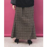 バラ×蝶刺繍起毛 チェックマーメイドスカート | ScoLar | 詳細画像5 