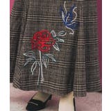 バラ×蝶刺繍起毛 チェックマーメイドスカート | ScoLar | 詳細画像7 