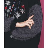 雪の結晶ガーランド刺繍裏毛×ラメフェザーニット | ScoLar | 詳細画像5