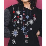 雪の結晶ガーランド刺繍裏毛×ラメフェザーニット | ScoLar | 詳細画像6