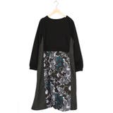 花柄ヘリンボーン×裏毛×布帛 異素材切替ワンピース | ScoLar | 詳細画像9