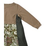 花柄ヘリンボーン×裏毛×布帛 異素材切替ワンピース | ScoLar | 詳細画像14