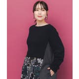 花柄ヘリンボーン×裏毛×布帛 異素材切替ワンピース | ScoLar | 詳細画像1