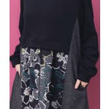 花柄ヘリンボーン×裏毛×布帛 異素材切替ワンピース | ScoLar | 詳細画像6