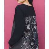 花柄ヘリンボーン×裏毛×布帛 異素材切替ワンピース | ScoLar | 詳細画像7