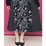 花柄ヘリンボーン×裏毛×布帛 異素材切替ワンピース | ScoLar | 詳細画像8