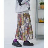 豊穣と繁栄柄スウェードポンチプリーツスカート | ScoLar | 詳細画像2