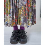 豊穣と繁栄柄スウェードポンチプリーツスカート | ScoLar | 詳細画像4