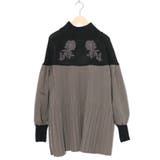 花刺繍ニット×プリーツ異素材切替プルオーバー | ScoLar | 詳細画像9